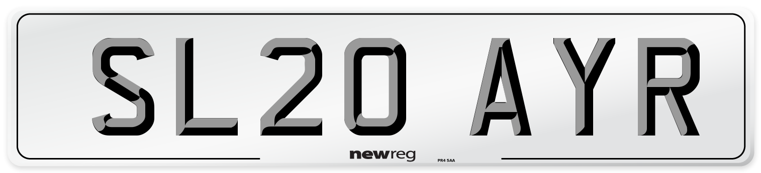 SL20 AYR Number Plate from New Reg